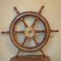Decorative 25 inch antiqued steering wheel