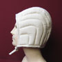 Bundhaube Baumwolle natur, gepolstert - f�r Kettenhaube/Helm