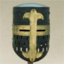 Kreuzritter-Topfhelm m. Messingkreuz, 13.Jhdt.