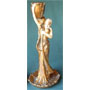 Ein (1) kl. Jugendstil Leuchter,  Altgold-Imitat-Guss