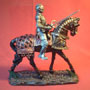 Ritter auf gepanzertem Turnierpferd