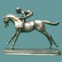 Jockey in action - cast bronze reproduction