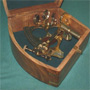 Large 6 inch Brass Navy Sextant w. Hardwood Box, Replica